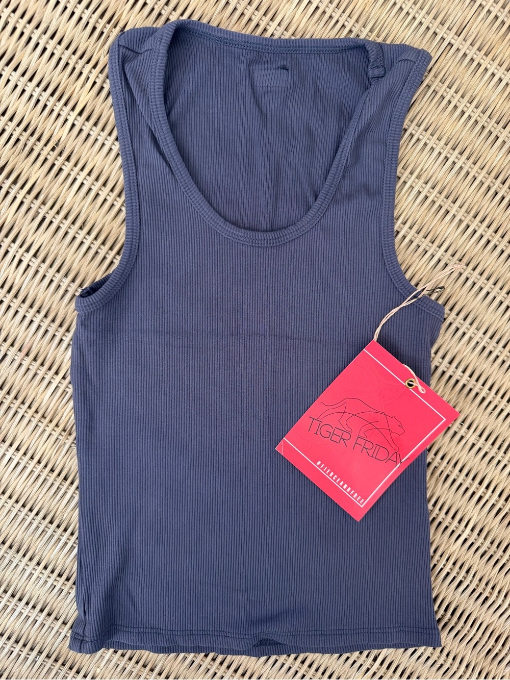 TIGER FRIDAY Charcoal Ribbed Tank
